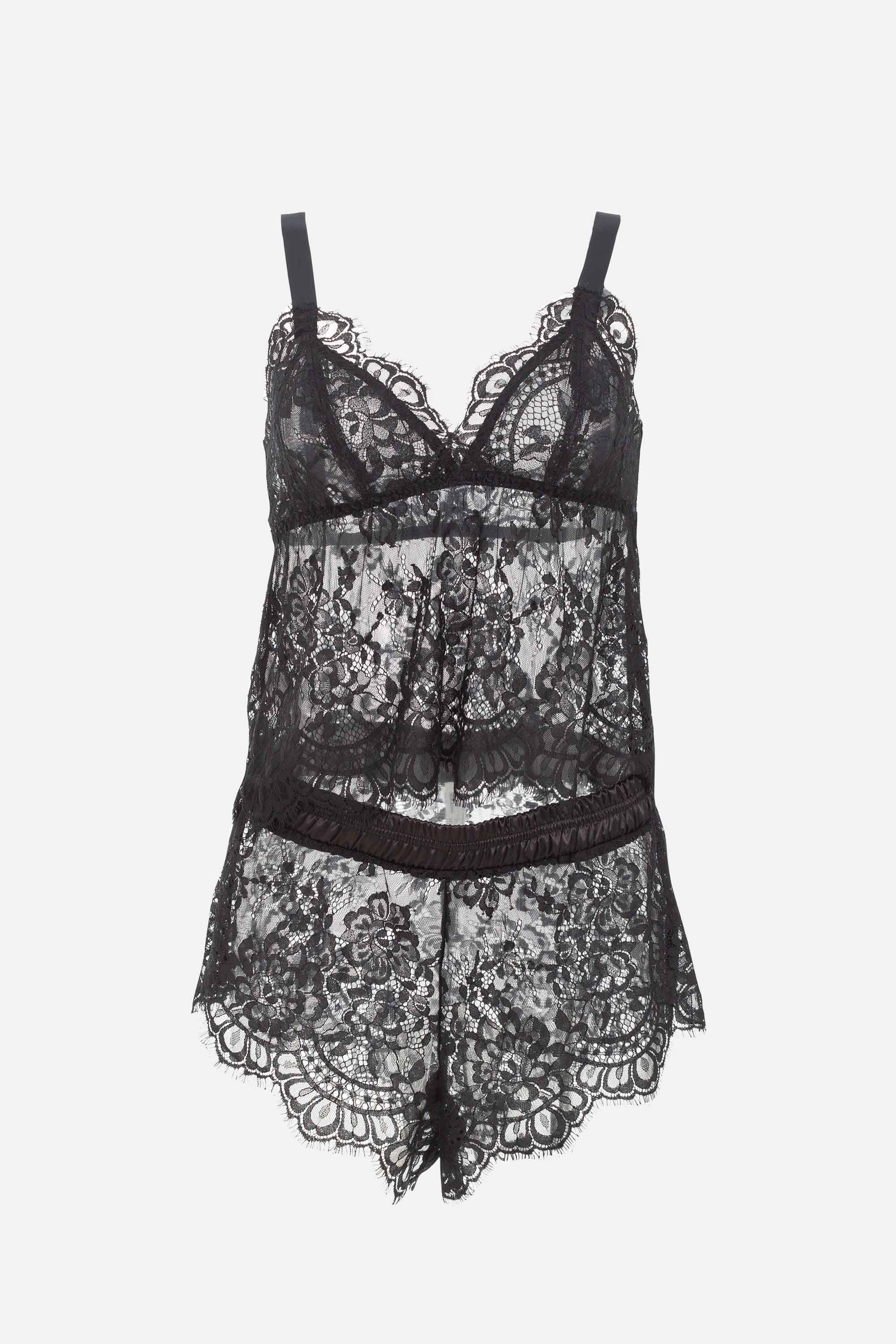 ELLIPSE SEXY LACE SHORTS PAJAMA SET