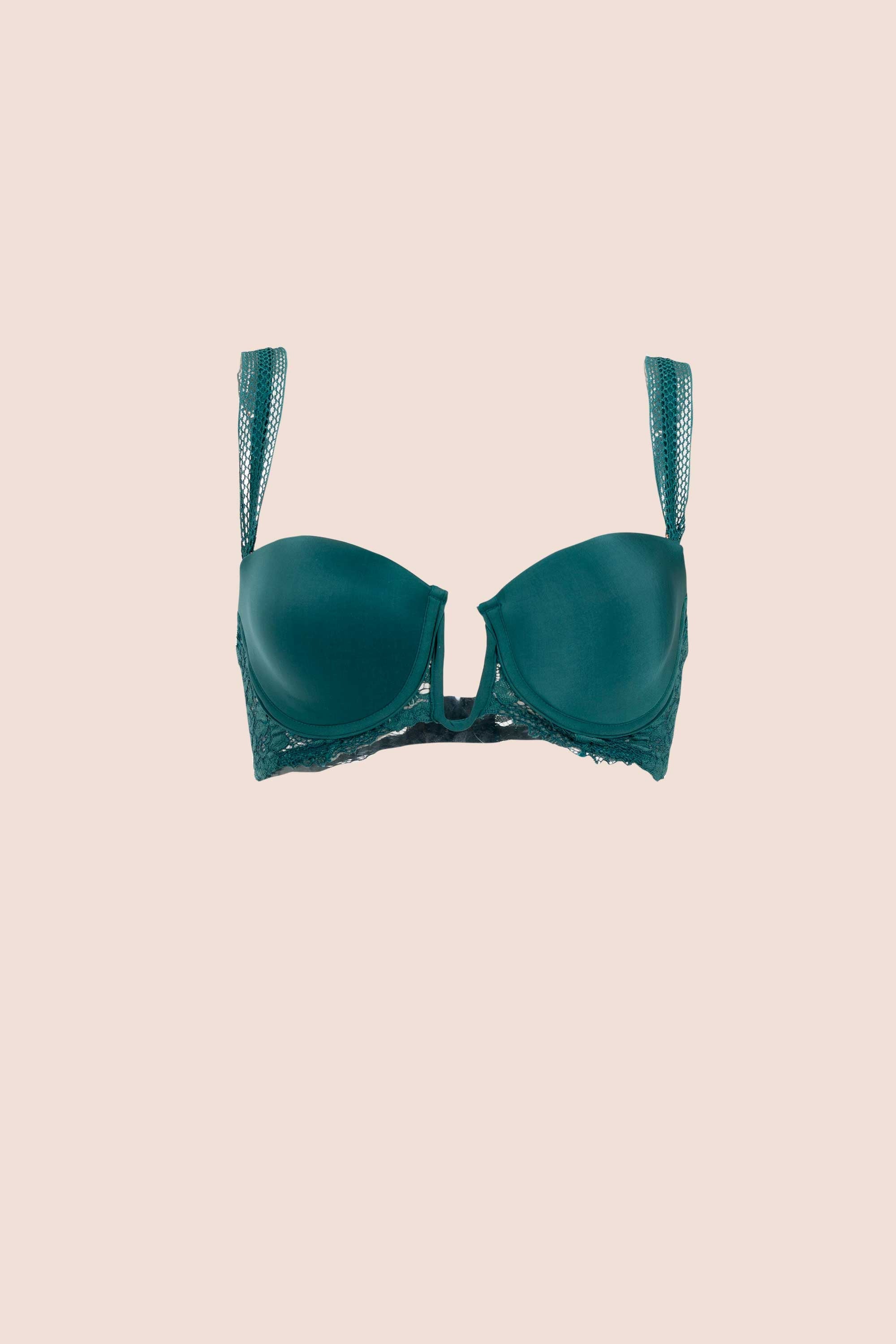 Connecting with Culture Strapless Bustier Bra Dark Green