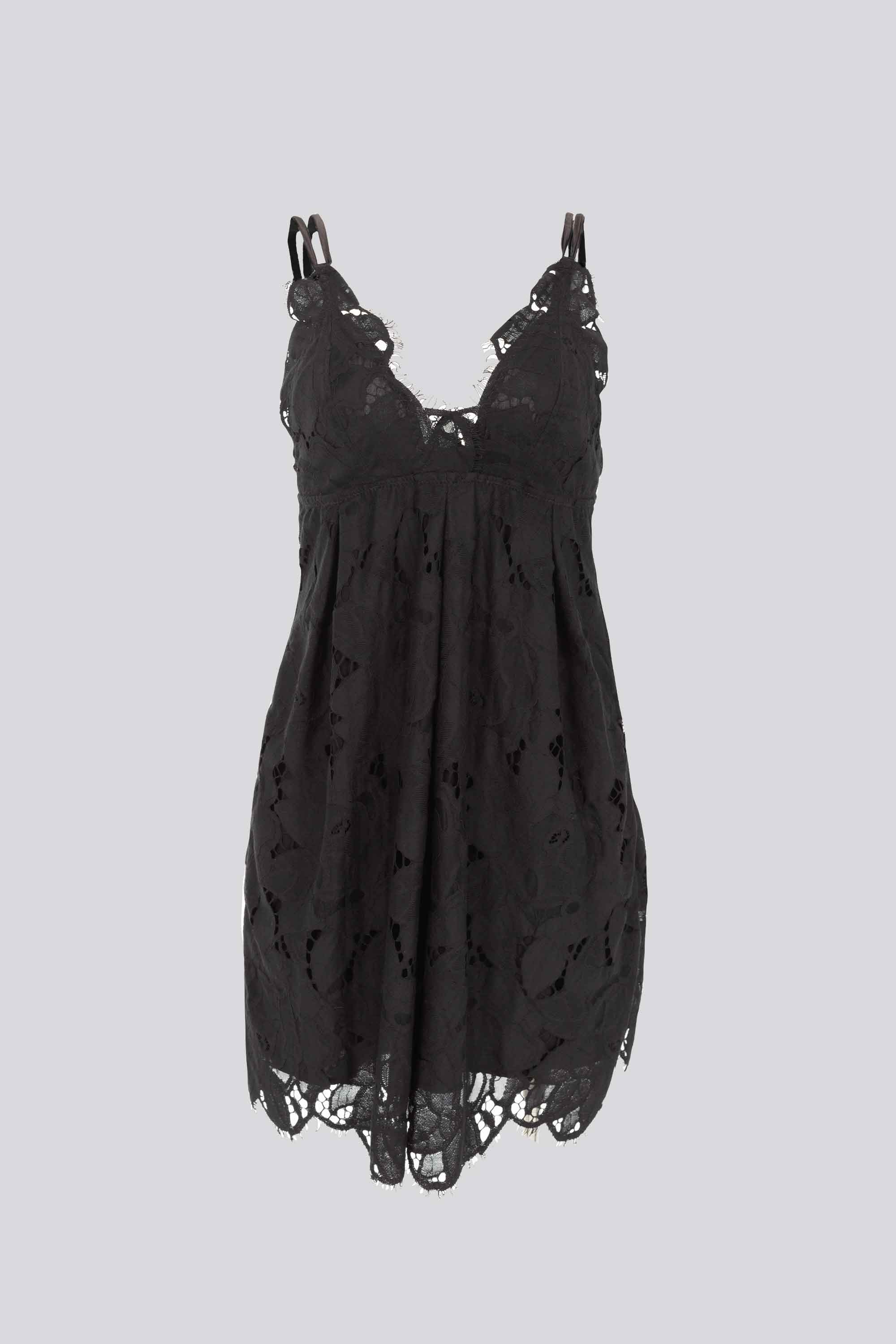 ELLIPSE COTTON LACE MINI DRESS