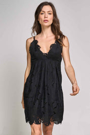 ELLIPSE COTTON LACE MINI DRESS