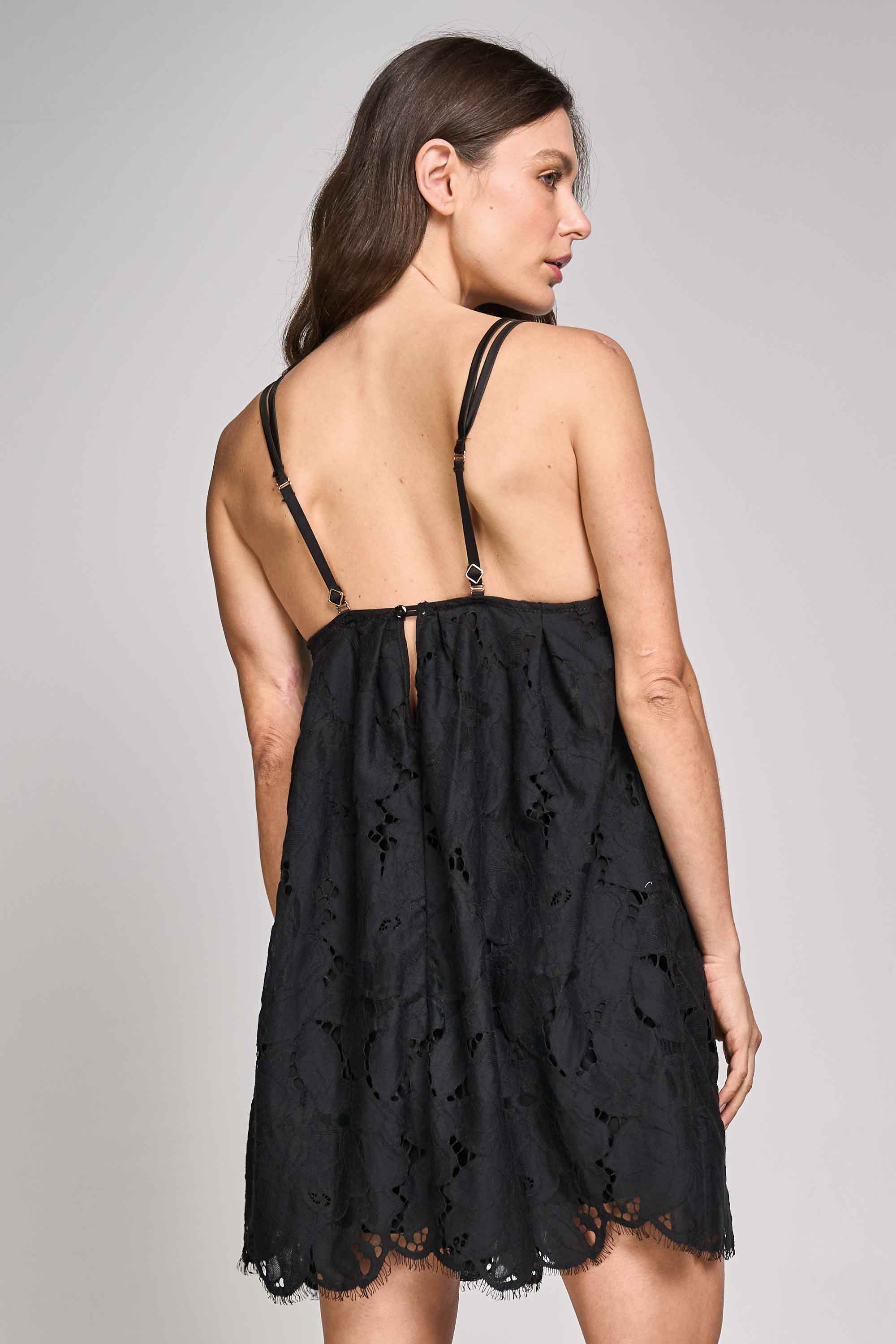 ELLIPSE COTTON LACE MINI DRESS
