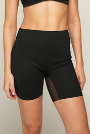 Invisible Low Back Tulle Short Black