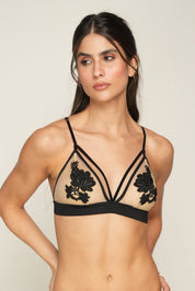 Deluxe Strappy Bralette Bra Black
