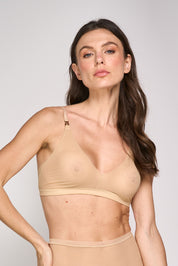 Invisible Wireless Tulle Bra Cream