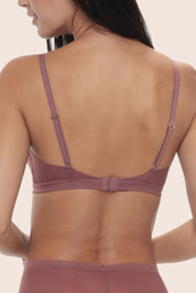 Invisible Wireless Tulle Bra Plum