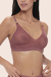 Invisible Wireless Tulle Bra Plum