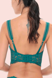 Connecting with Culture Lace Bustier Bra Dark Green