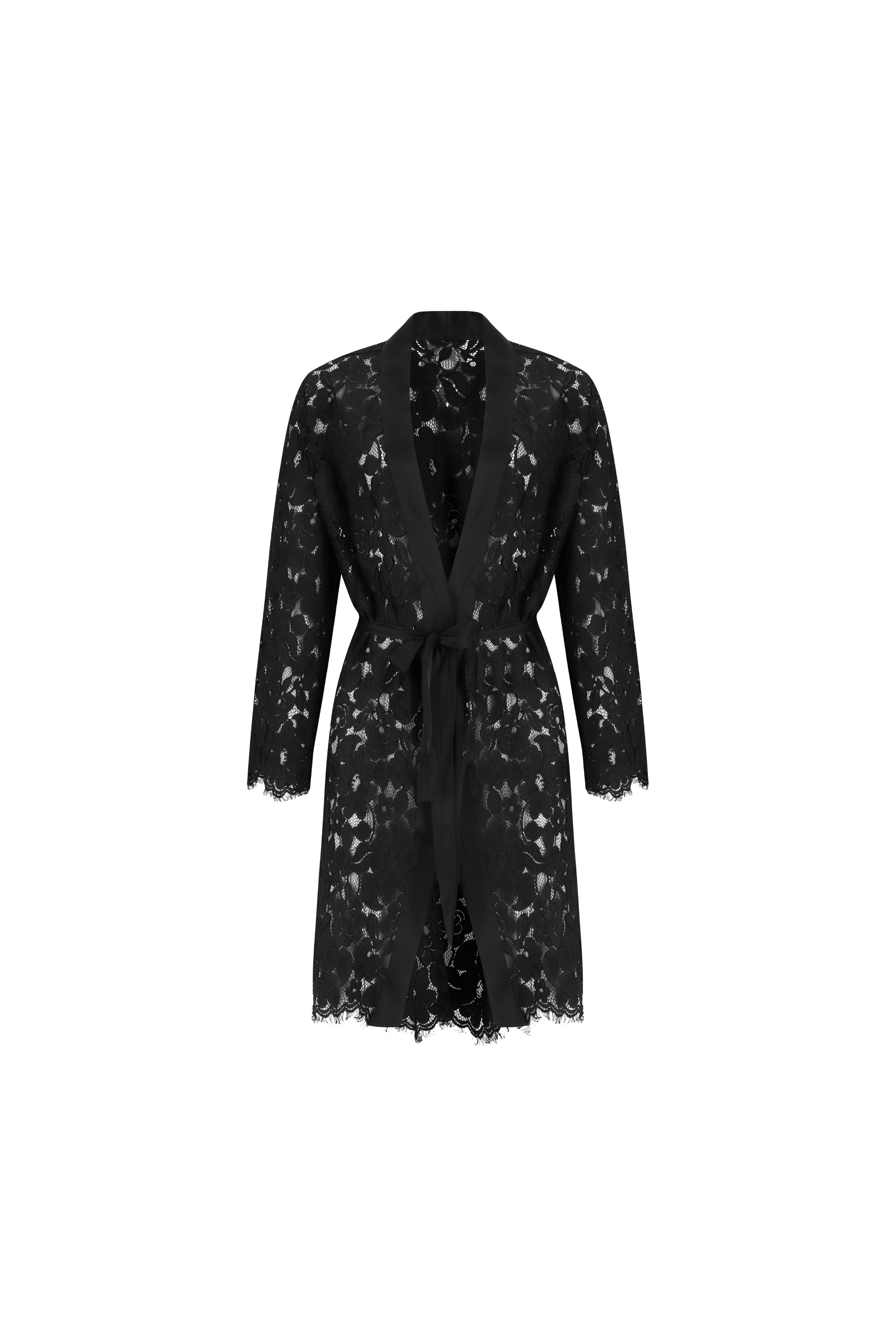 ELLIPSE BLACK LACE KIMONO BLACK