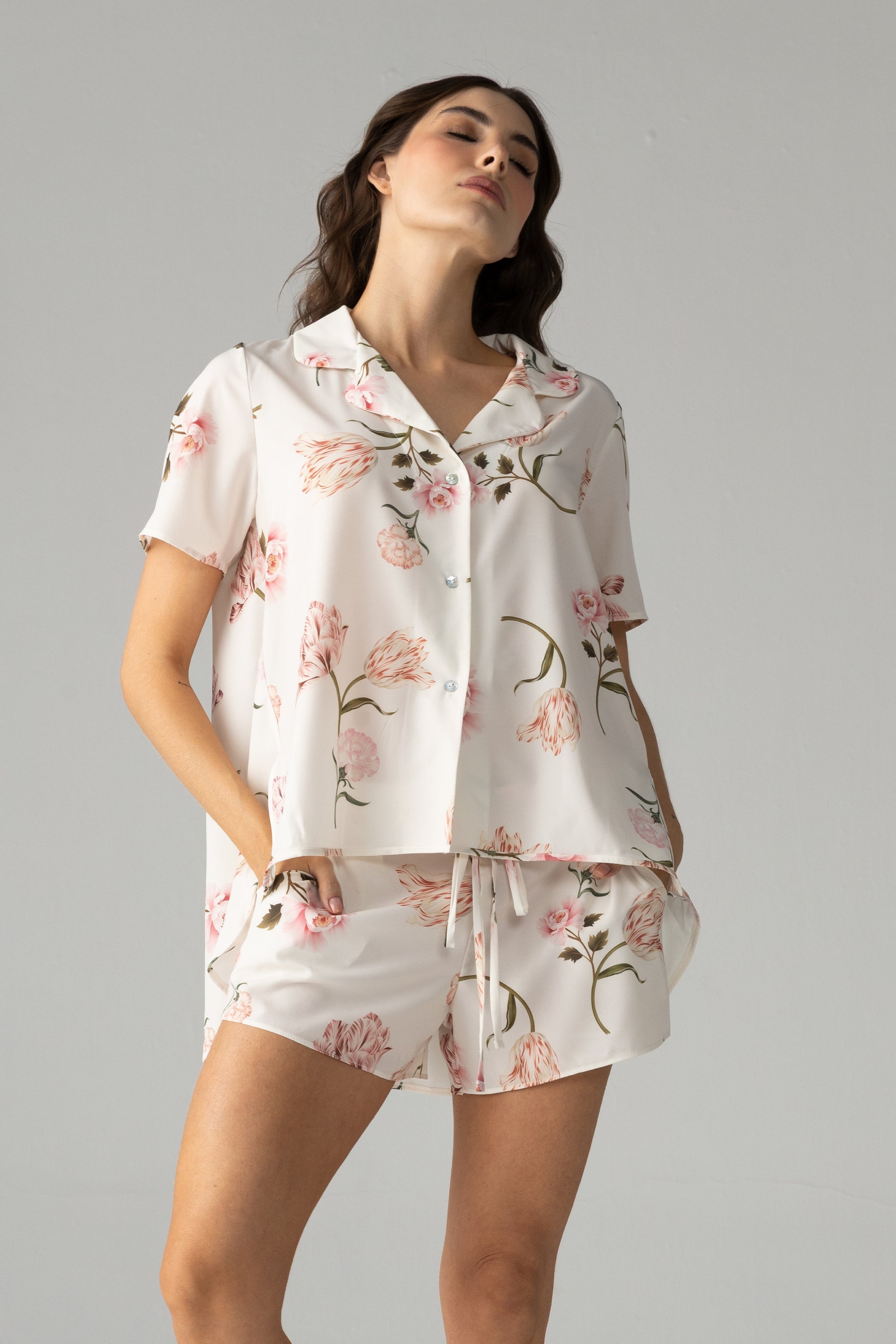ELLIPSE CHERRY BLOSSOM PAJAMA SHORT SET