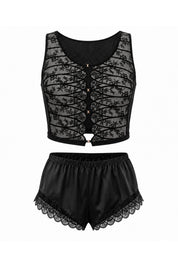 PIJAMA SHORT ELLIPSE BALANCE NEGRO