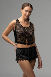 PIJAMA SHORT ELLIPSE BALANCE NEGRO