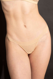 Invisible String Tulle Thong Cream