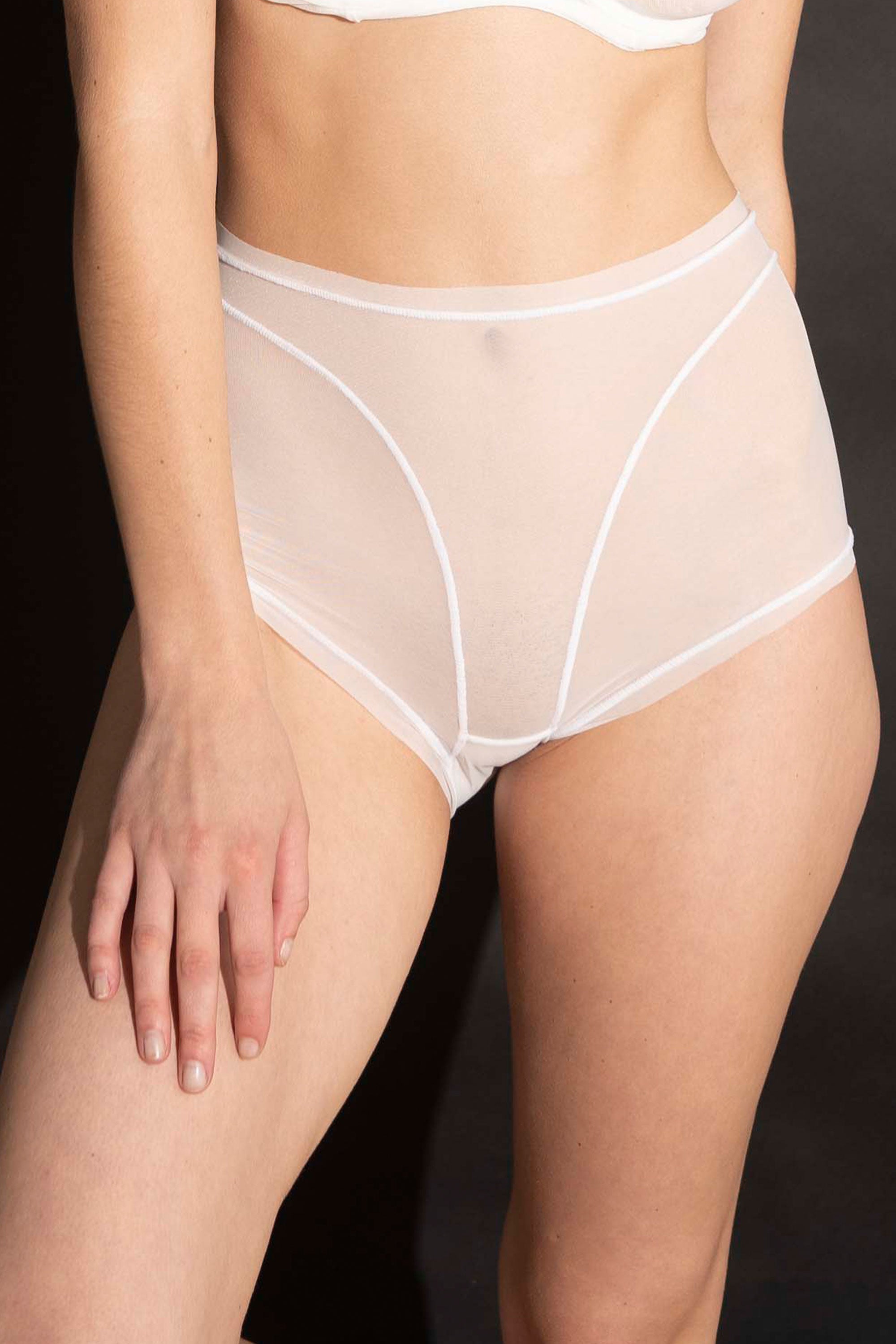 Invisible High Waisted Tulle Brief Ivory