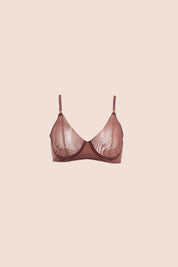 Invisible Wired Tulle Bra Plum