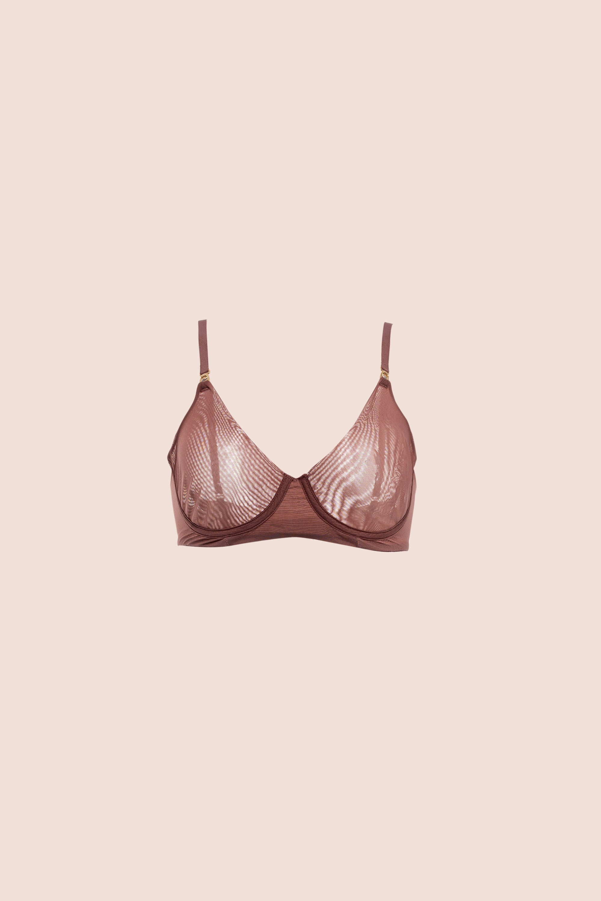 Invisible Wired Tulle Bra Plum