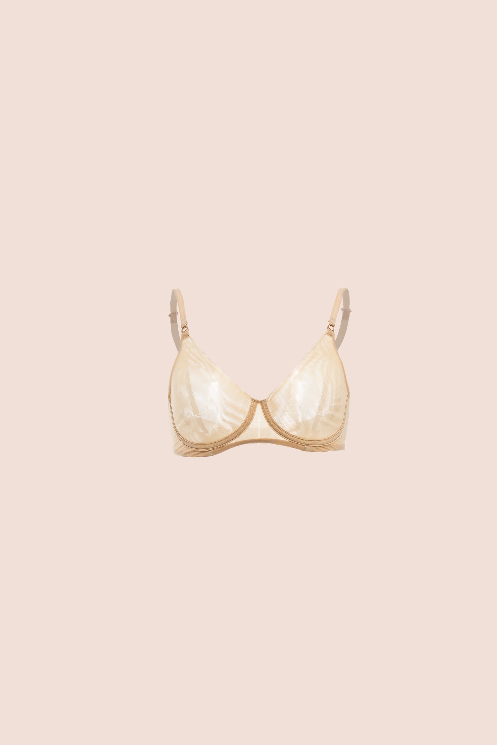 Invisible Wired Tulle Bra Cream