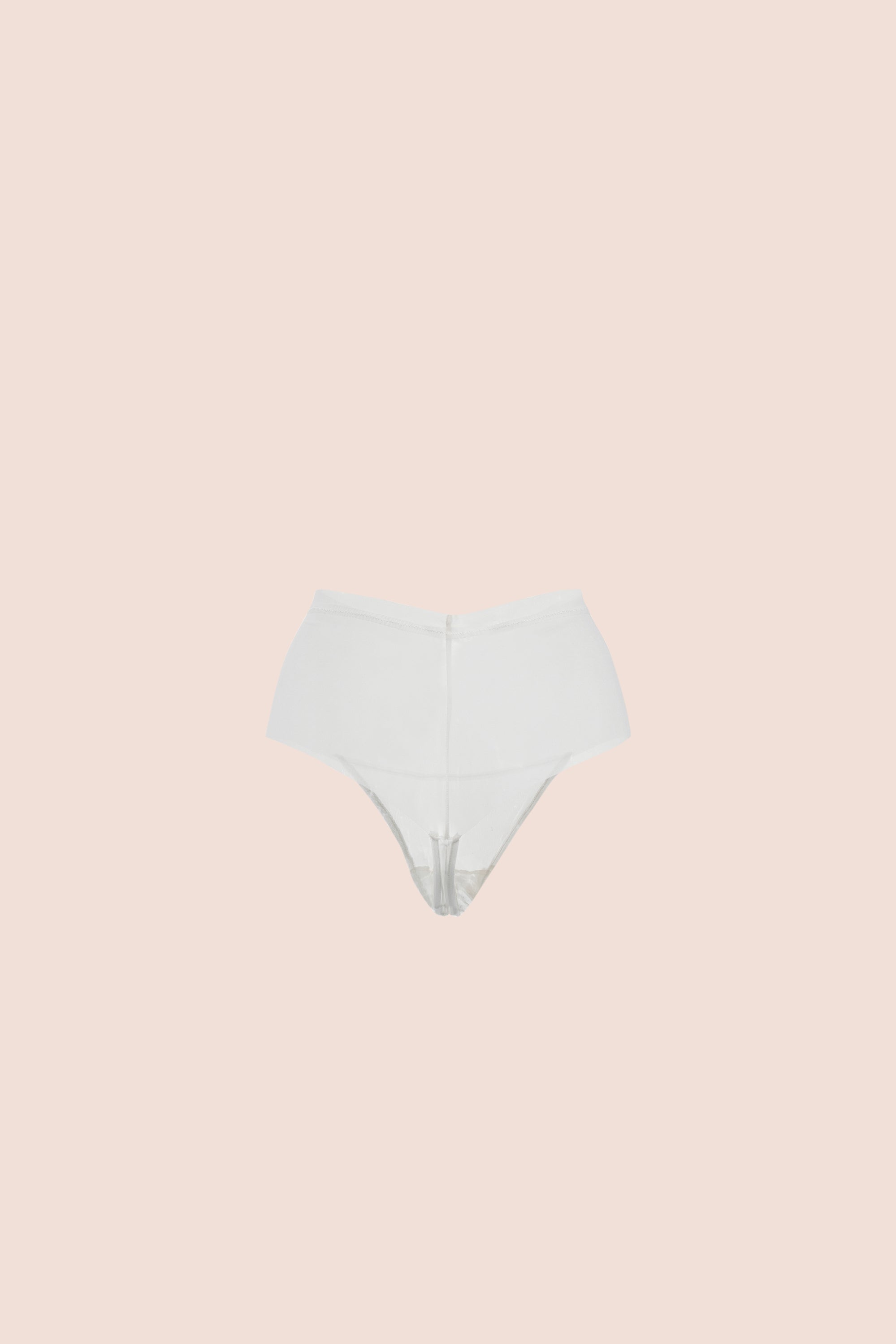 Invisible High-Waisted Tulle Thong Ivory
