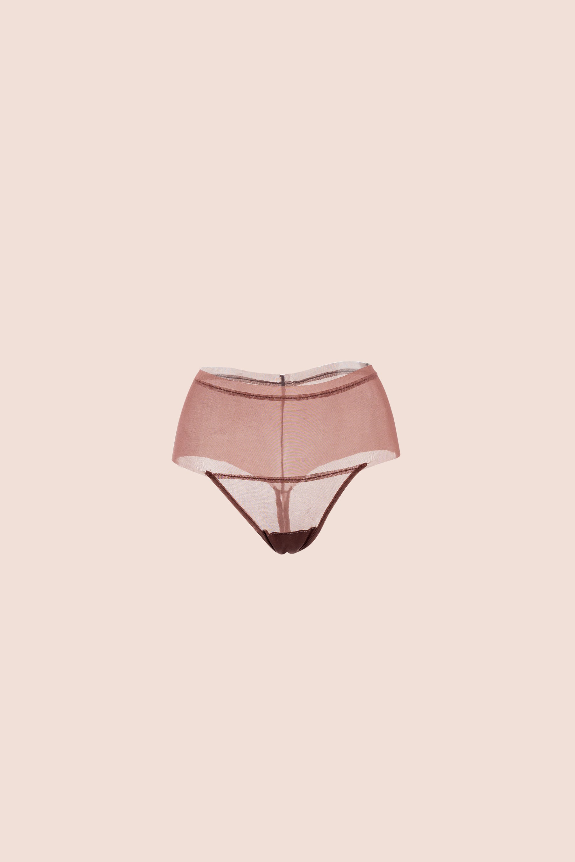 Invisible High-Waisted Tulle Thong Plum