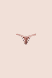 Invisible String Tulle Thong Plum