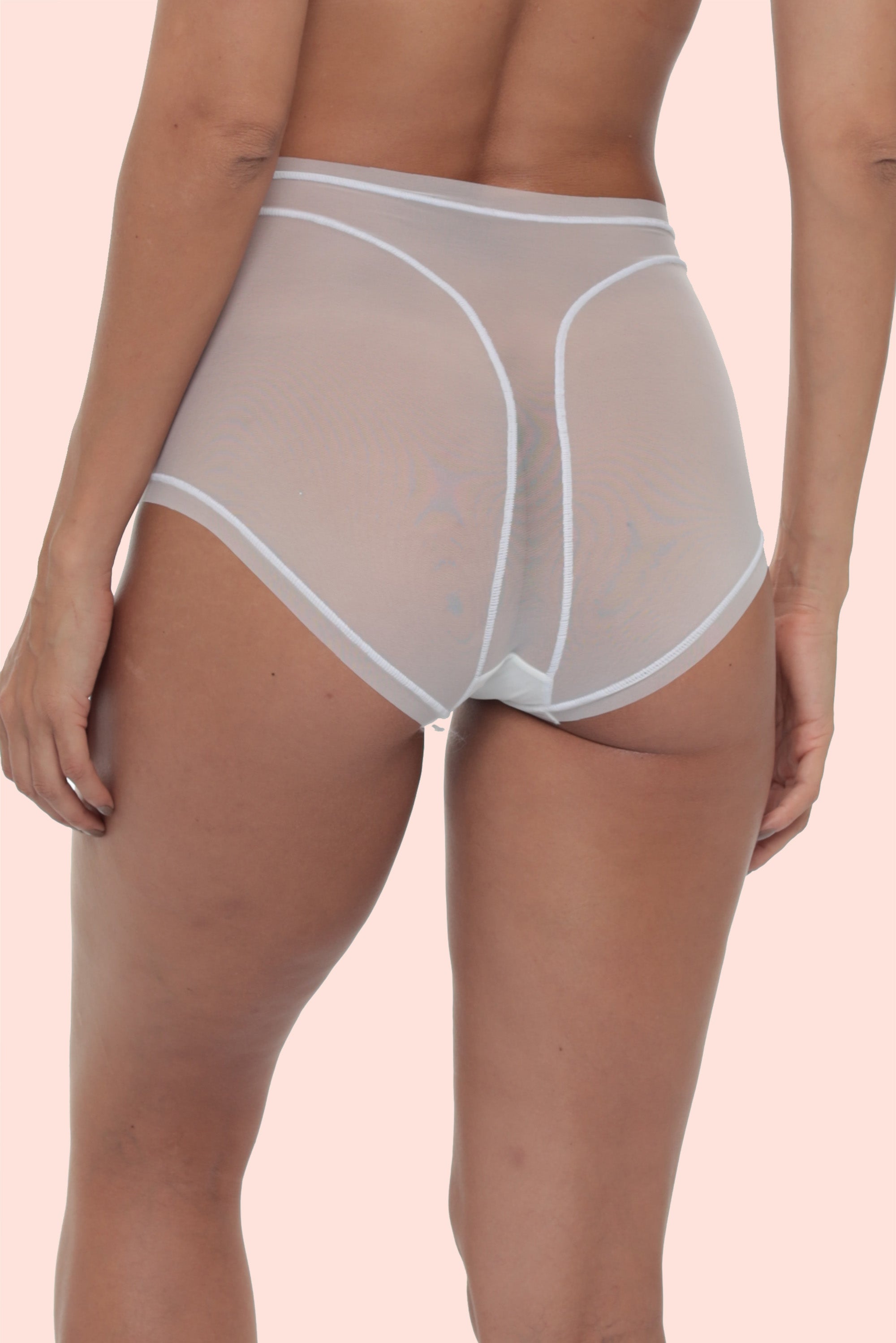 Invisible High Waisted Tulle Brief Ivory
