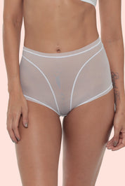 Invisible High Waisted Tulle Brief Ivory