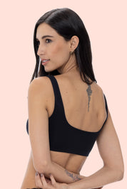 Ellipse Smooth Black Micromodal Underwire-Free Top, Ultra Comfortable
