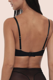 Invisible Wired Tulle Bra Black
