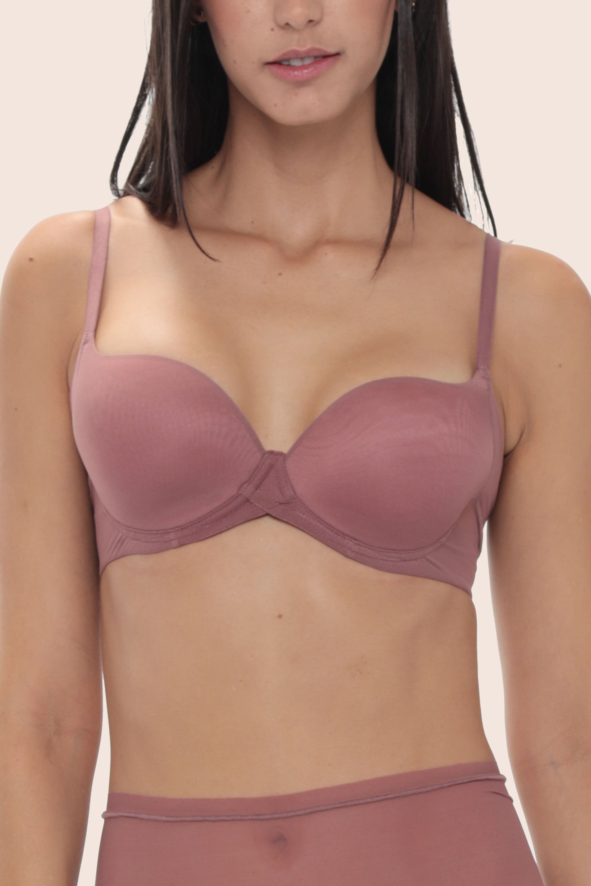Invisible Lightly Lined Wired Tulle Bra Plum