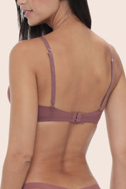 Invisible Wired Tulle Bra Plum