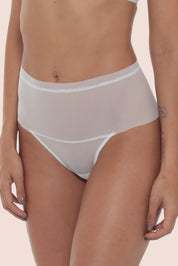 Invisible High-Waisted Tulle Thong Ivory