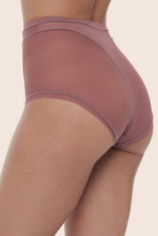 Invisible High Waisted Tulle Brief Plum