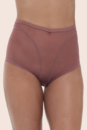 Invisible High Waisted Tulle Brief Plum